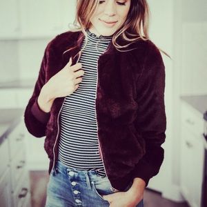 Faux fur ultra-soft bomber jacket